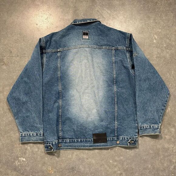 2000s Sean John Blue Denim Button Up Jacket Men’s Size Medium Heavy Streetwear - Picture 8 of 16